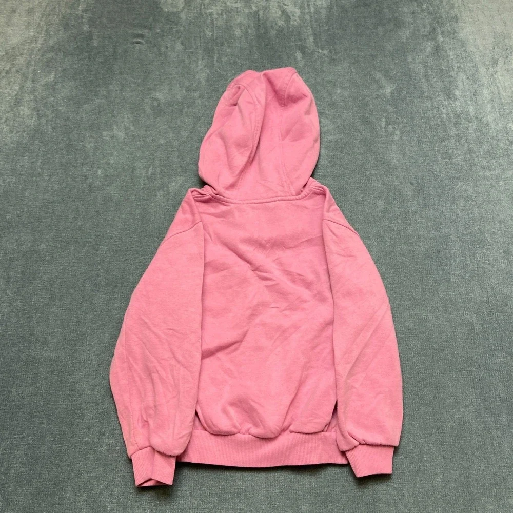 Nike Sportswear Hoodie Girls 6X Pink Fleece Lined Logo Long Sleeve Full Zip